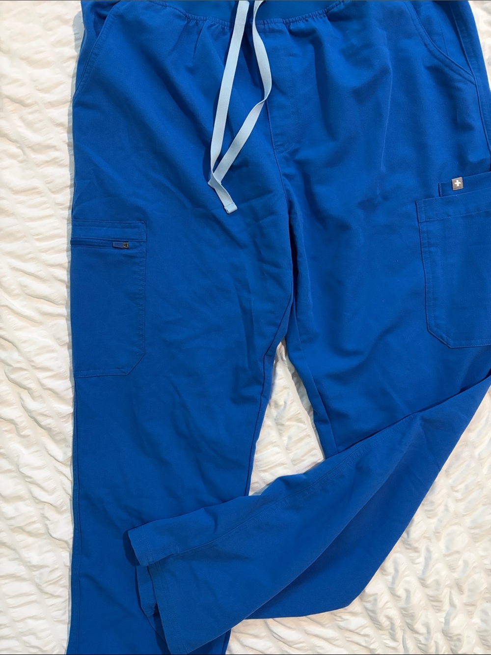 Figs Technical Collection Cobalt Blue Cargo Drawstring Pants w/Pockets. XL